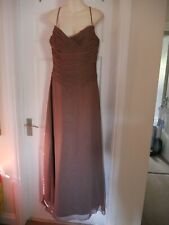 Brown Ball Gown Romantica Size 14 Evening Prom Bridesmaid Floaty Strapless Dress