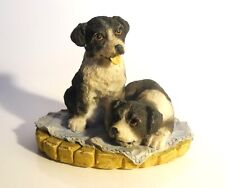 Border Collie Pups LEONARDO Sheep Dog Vintage Figurine Rare Collectable
