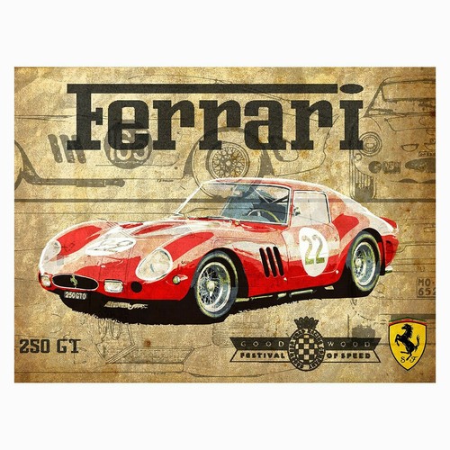 Ferrari retro metal tin sign - metal,