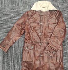 Real Leather Fur Lined Thicken Overcoat Trench Coat Jacket - CLEARANCE STOCK