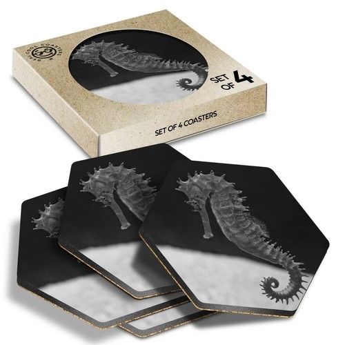 Hexagon coasters bw - x,