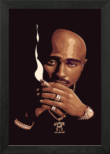Tupac shakur portrait framed - shakur,