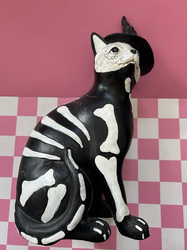 Halloween black skeleton cat - halloween,