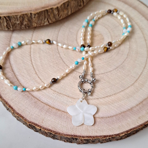 Beaded baroque white - beaded,