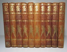 c1910 MR PUNCH'S Library of Humour LEATHER BINDINGS 10 Volumes 100s of CARTOONS