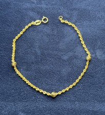 18k Solid Gold Rope Chain Bracelet