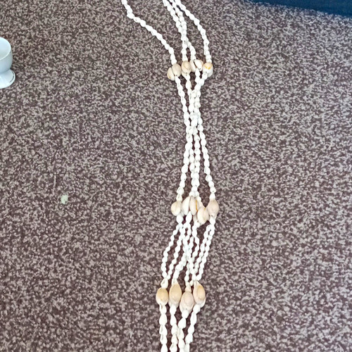 Layered beaded shell - beaded, necklace