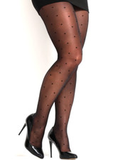 M&S Black Polka Dotty Spotty Tights - Small UK 8-12 - Tights FREE POST