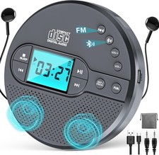 2000Mah Rechargeable Discman CD Player:Walkman CD Player with Bluetooth FM Trans