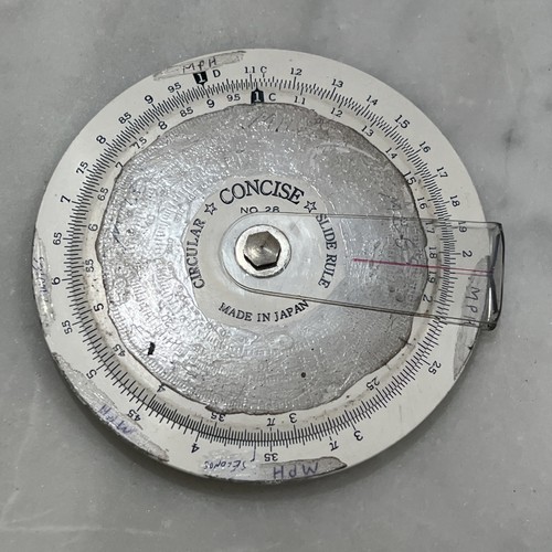 Concise circular slide rule - concise,
