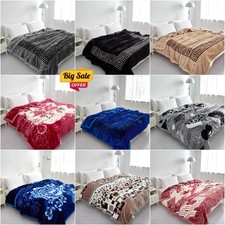 Reversible 2 PLY Heavy Weight Super Soft Warm Blanket King Size Luxury Bed Throw