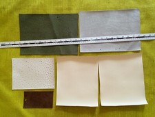 200g Assorted Vinyl PVC Faux Leather Cream Green Grey offcuts scraps pieces FL6