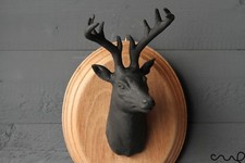 Handmade Black Resin Stag Head