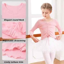 Aiseyi Ballet Wrap Top Cotton Ballet Cardigan Long Sleeve Girls Kids 7-11 years