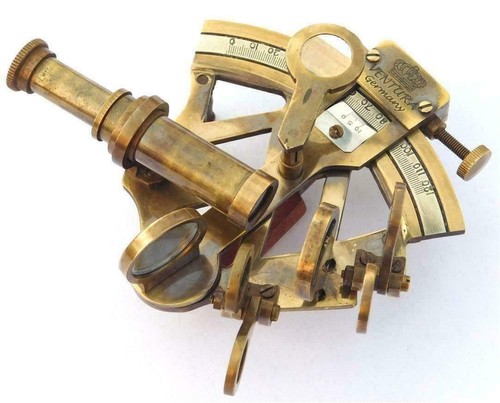 Brass marine sextant - brass, astrolabe