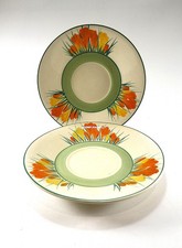 TWO CLARICE CLIFF SAUCERS IN