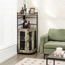 Corner Wine Cabinet with Glass