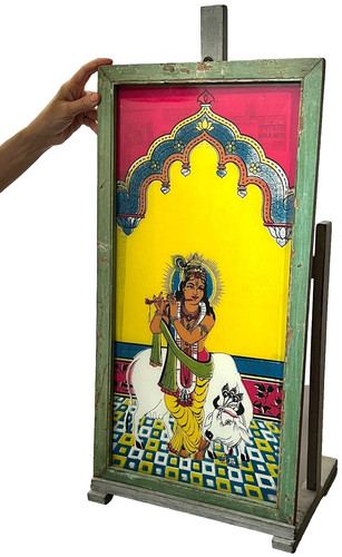 Vintage indian glass - glass, painting
