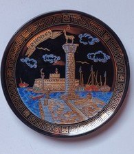 CERAMIC    RHODES   HAND MADE PLATE   24K GOLD