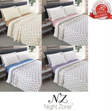 Rosebud Floral Flannelette Sheet Set 100% Brushed Cotton Thermal Bed Sheet Set 