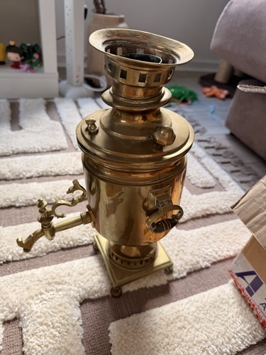 Russian brass samovar - russian,