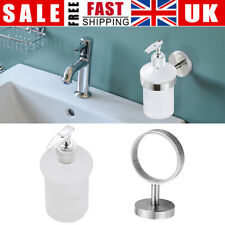 Wall Mounted Glass Soap Modern Soap Dispenser and Holder Modern Chrome Finish UK