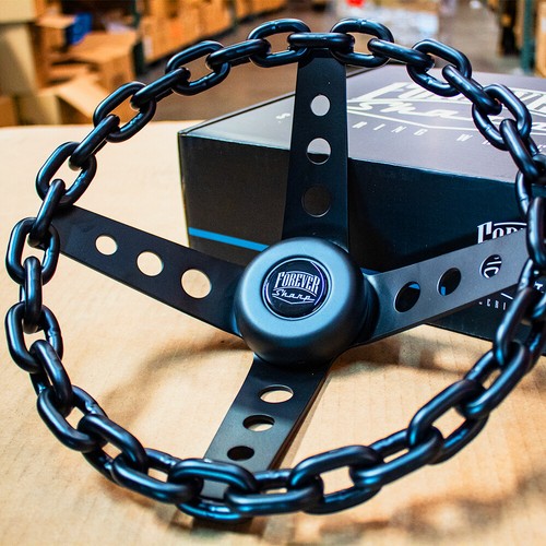 Matte black chain steering - 11",