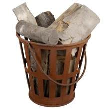Fire basket firewood basket fire barrel rust look 38x39 cm carrying handles