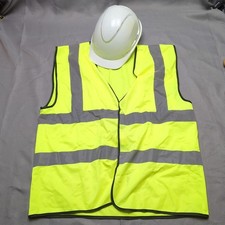 High Visibility Security Vest XXL Reflective Safety Workwear Building Hard Hat