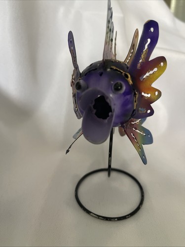 Metal multicolored puffer - multicolored, fish