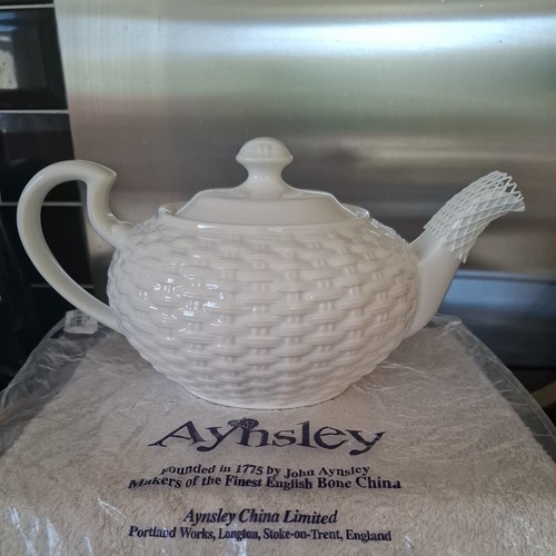 Aynsley basketweave teapot - aynsley,