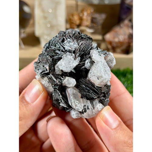 Black bladed hematite quartz - hematite, &
