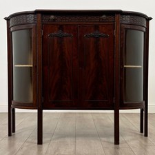 Antique 20th Century Bow Front Cabinet In Mahogany ( REF AF-4535 )