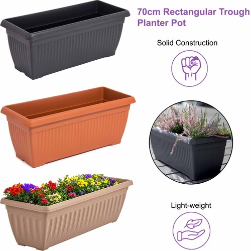 Plant pot trough long - trough, plastic