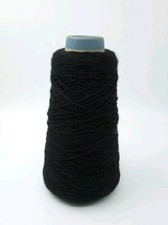 2ply 100% Acrylic Yarn Cone Black Bramwell 'Artistic' 154g Made In Greece