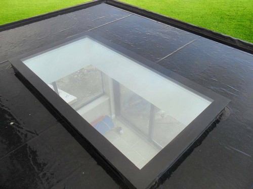 Flat roof glass skylight - glass,