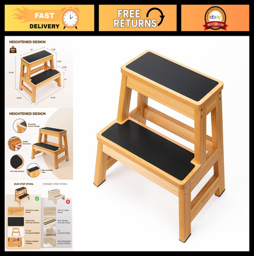Sturdy step wooden stool for - wooden,