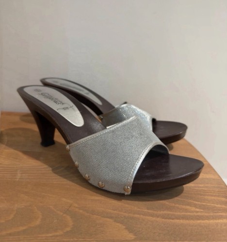 Y2k new look silver wooden - new,