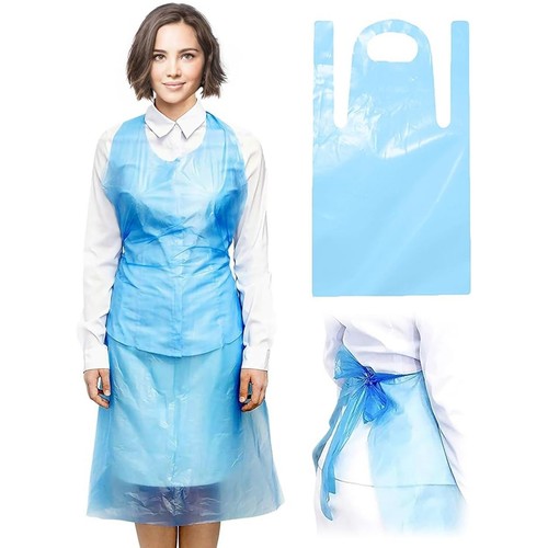 Disposable plastic aprons blue - disposable,