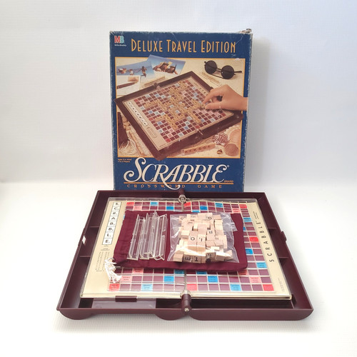 1990 scrabble deluxe travel - scrabble,