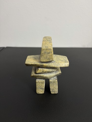 Vintage carved stone inukshuk - carved,