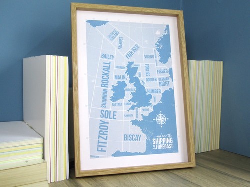 Shipping forecast map vintage