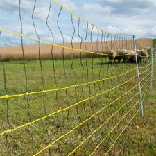 Electric Fence 50m Sheep Netting - Yellow & Black - Single Point Posts Fencing