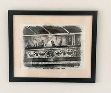 Northern Soul; "Balcony, Wigan Casino, 1973", Original Pencil Sketch, Framed