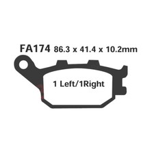Pair Brake Pads EBC FA174 for Yamaha 600 FZ6 Fazer 2004-2016