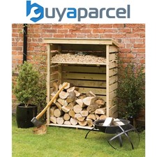 Rowlinson Small Wooden Log Wood Store Kindling Shelf Garden Storage