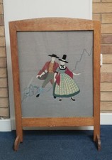 Vintage wooden fire screen - vintage,