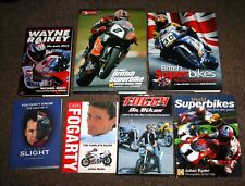 7 X MOTORCYCLE RACING BOOKS  WAYNE RAINEY AARON SLIGHT CARL FOGARTY BSB SBK