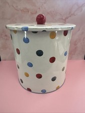 Emma Bridgewater - Cream Polka Dot Biscuit Barrel Cookie Jar Tin - 19cm Tall