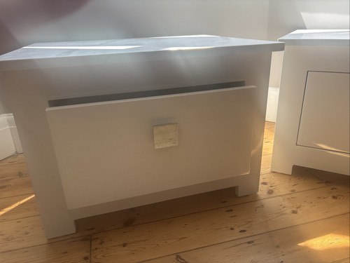 Pair real marble bedside - pair, of